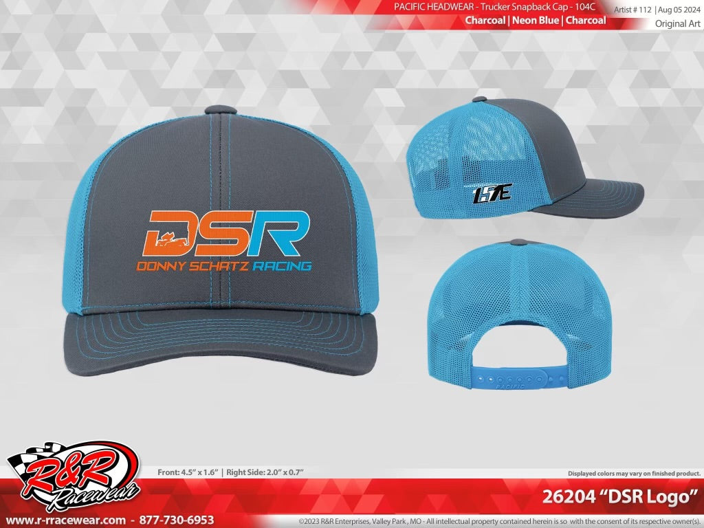DSR Light Blue Snap Back mesh hat