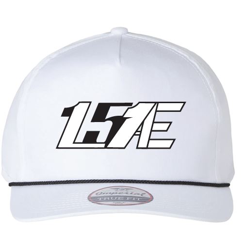 151 White W/ Black Rope Snap Back