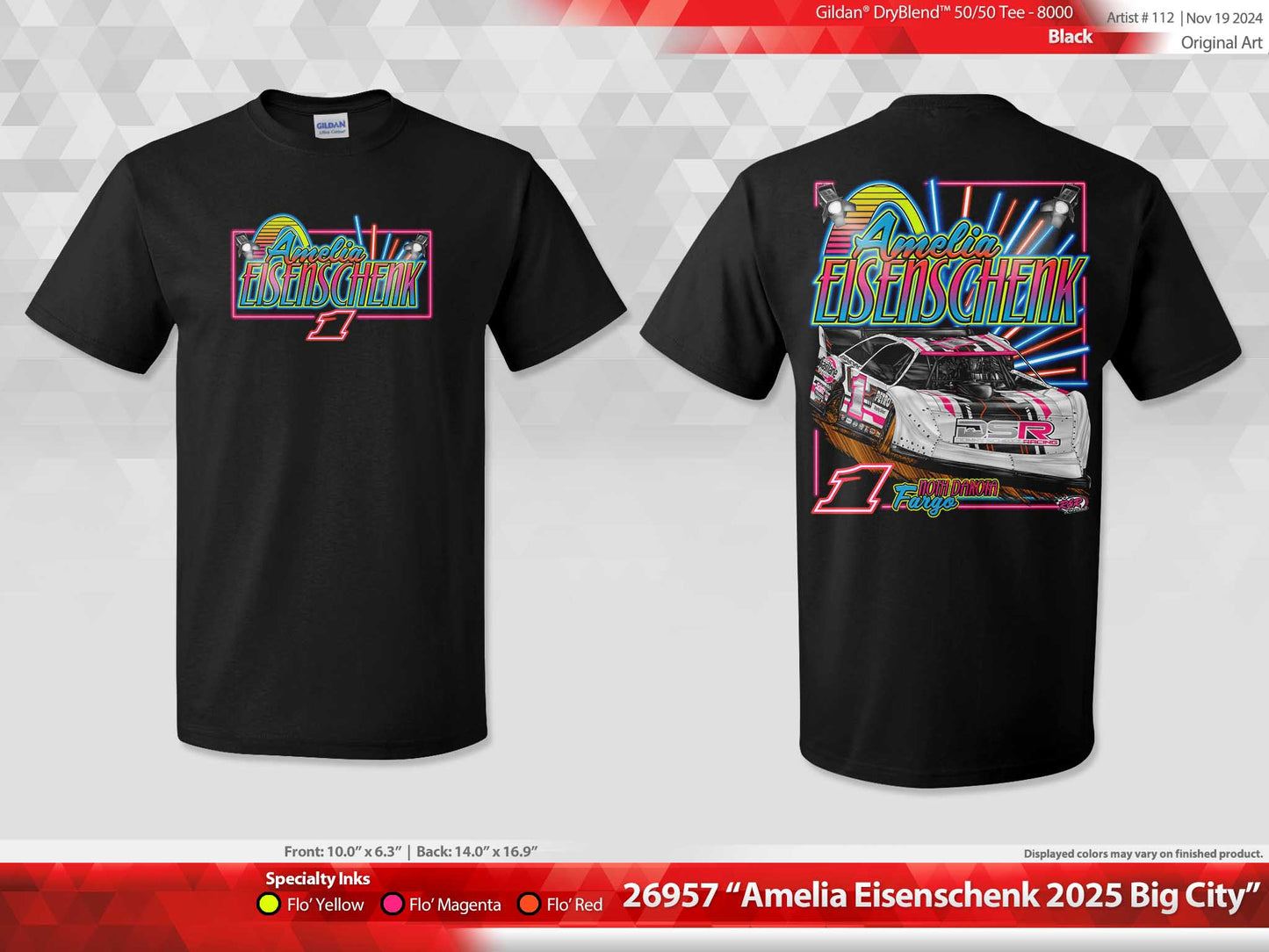 Black Amelia #1 Late Model Dome Shirt Big City Lights