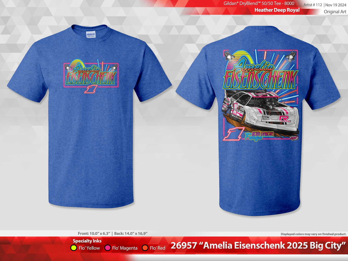 Heather Deep Royal Big City Lights #1 Late Model Dome Shirt