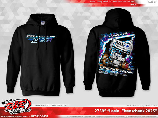 Laela 2025 Sprint Car Black Hooded Sweatshirt